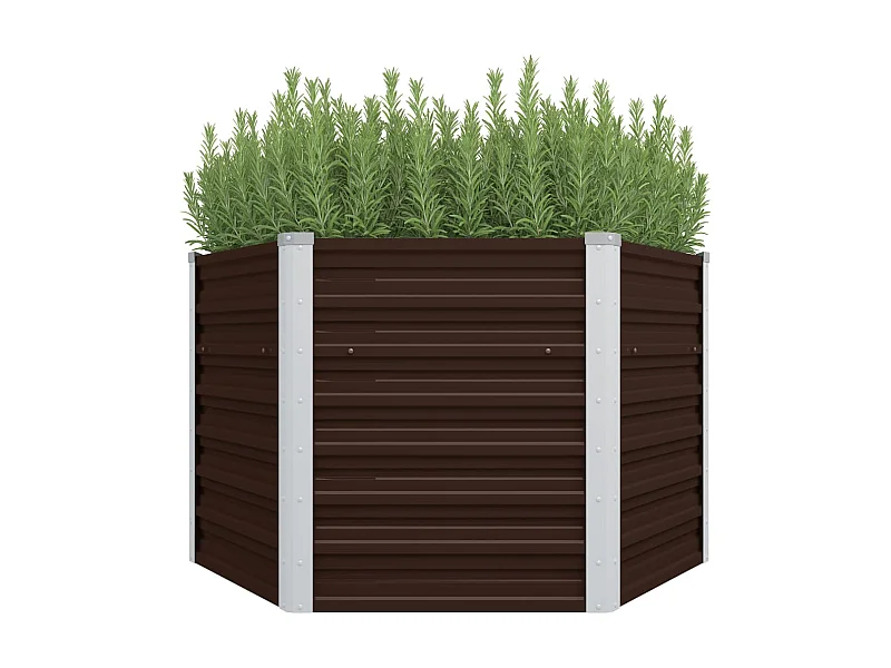 Jardinière Marron 129x129x77 Acier galvanisé