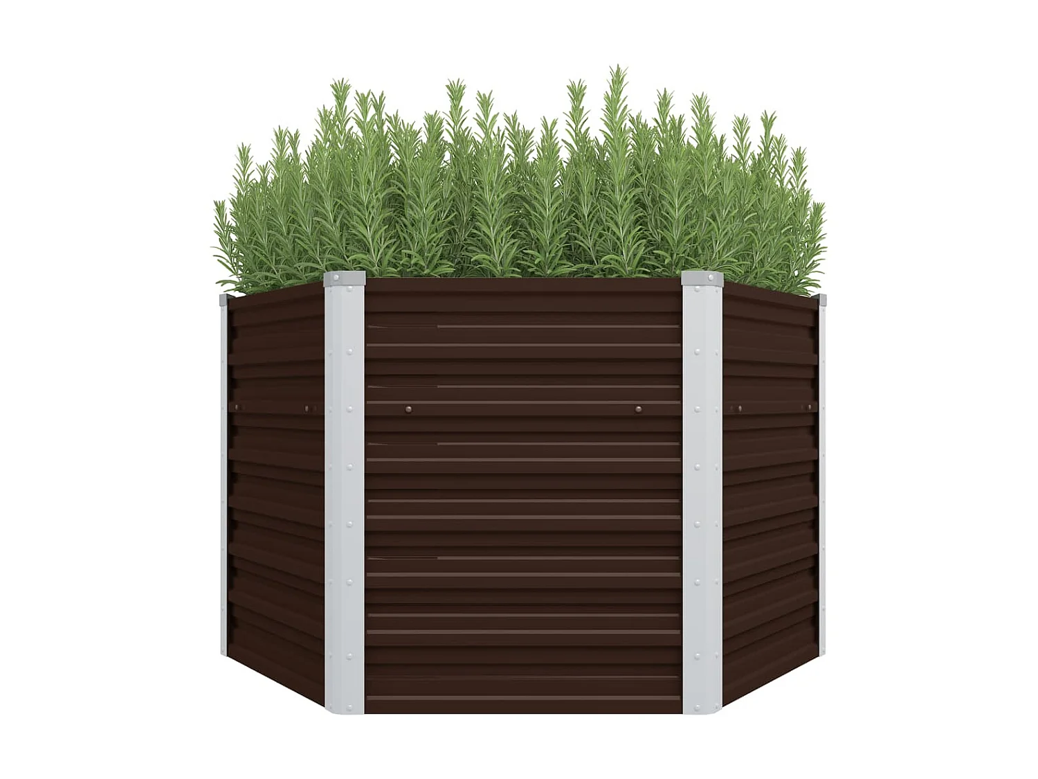 Jardinière Marron 129x129x77 Acier galvanisé