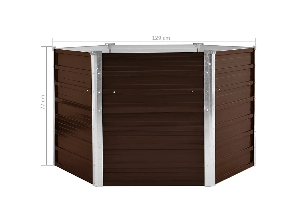 Jardinière Marron 129x129x77 Acier galvanisé