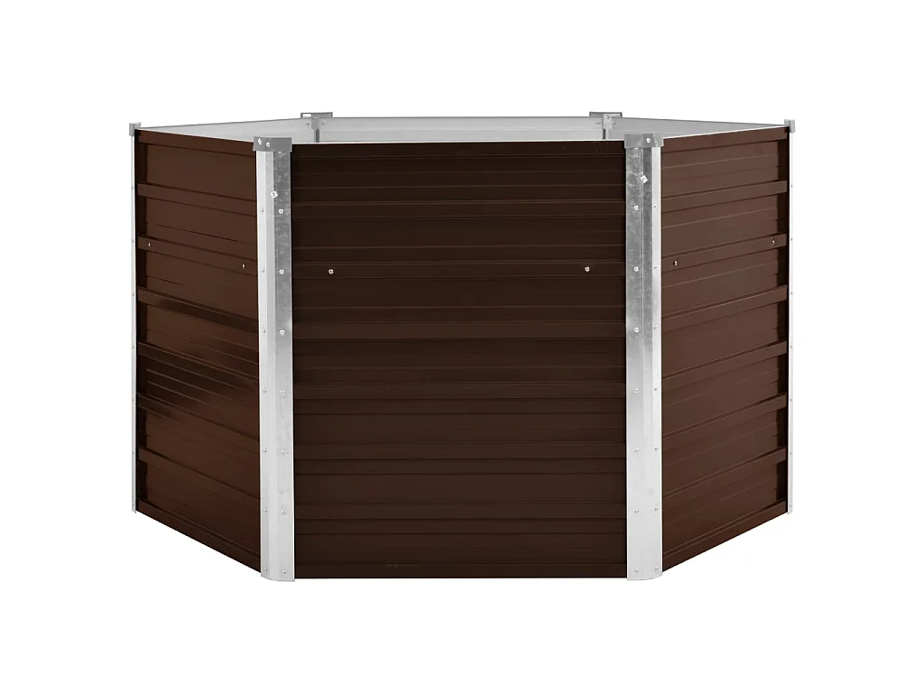 Jardinière Marron 129x129x77 Acier galvanisé