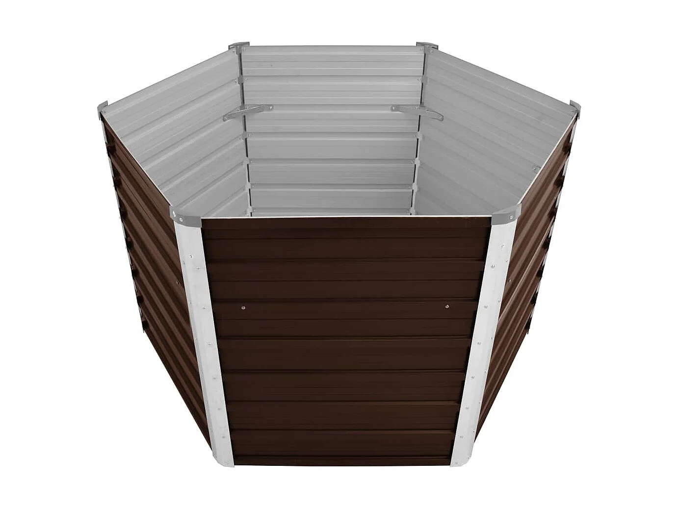 Jardinière Marron 129x129x77 Acier galvanisé