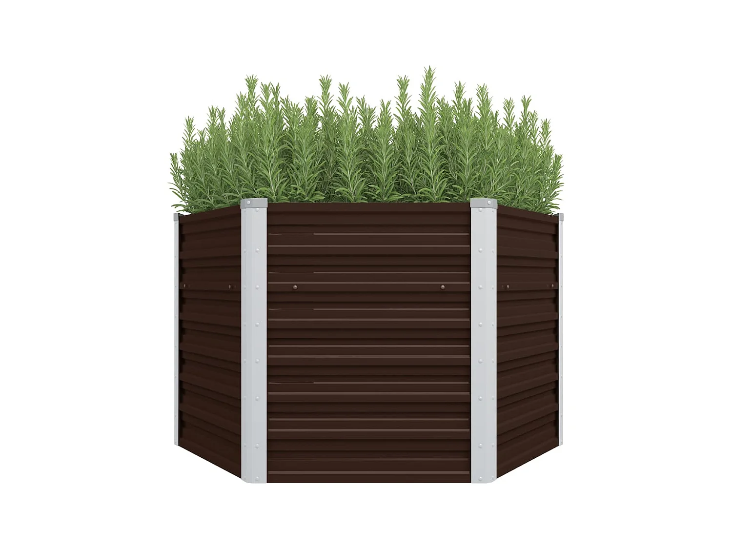 Jardinière Marron 129x129x77 Acier galvanisé