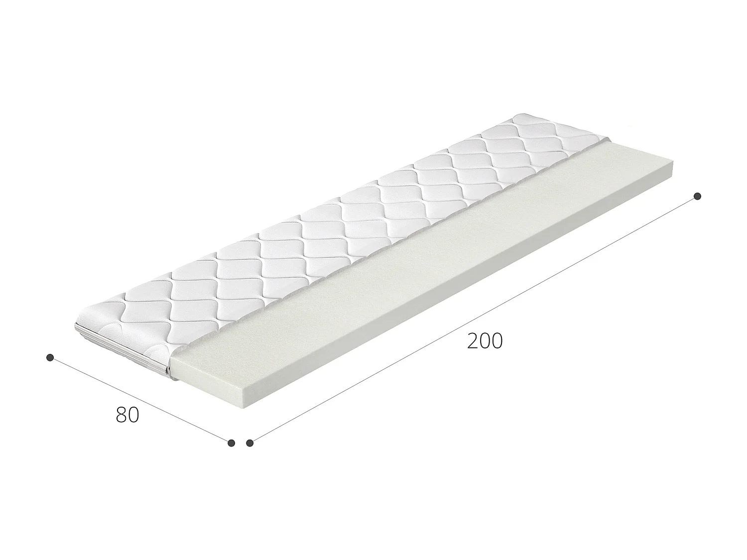 Surmatelas en mousse hypoallergénique Konfa - 4cm - 7 tailles-80x200