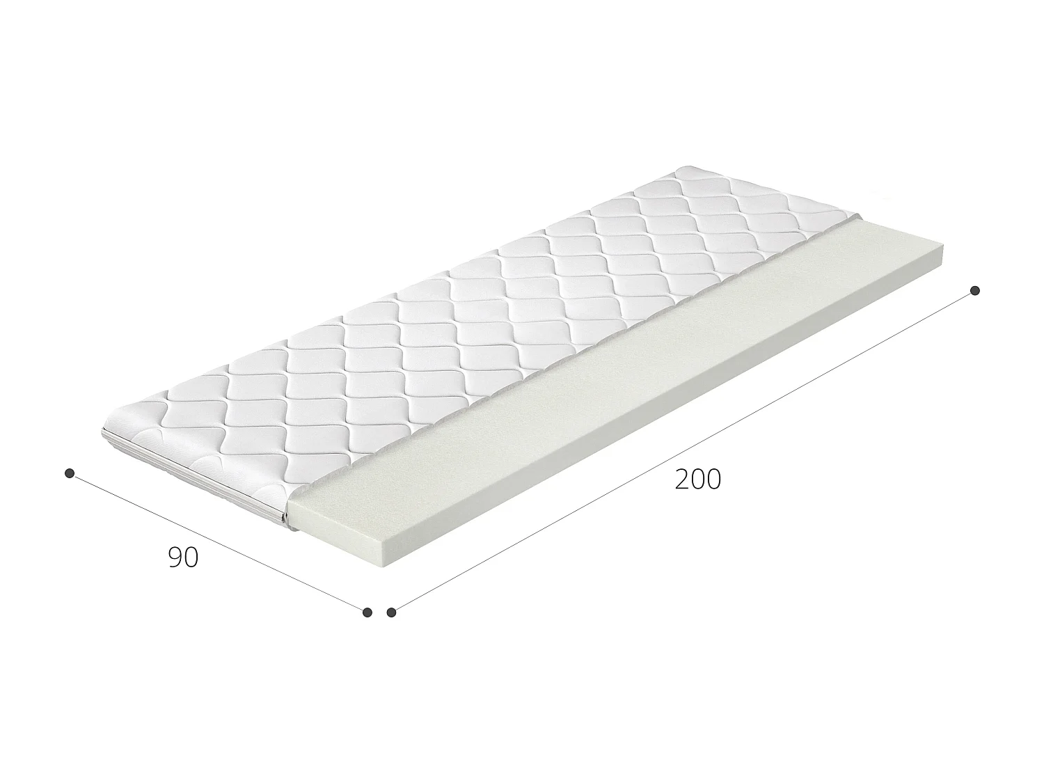 Konfa hypoallergene schuimmatrastopper - 4 cm - 7 maten-Slapen 200x200cm