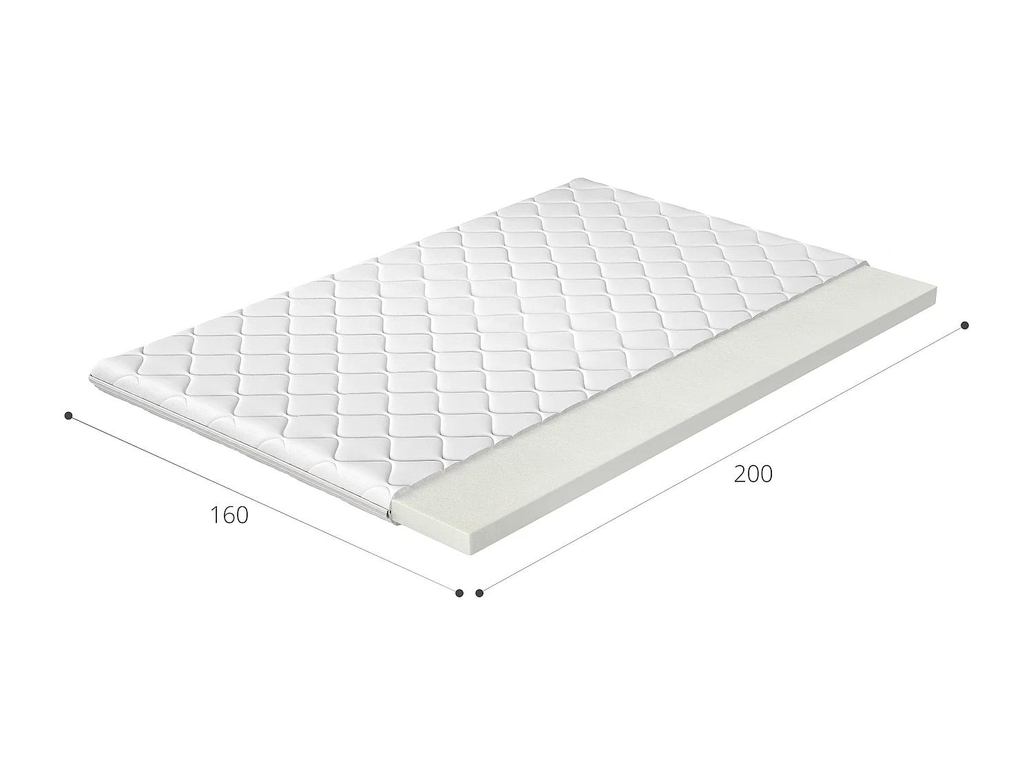 Surmatelas en mousse hypoallergénique Konfa - 4cm - 7 tailles-200x200