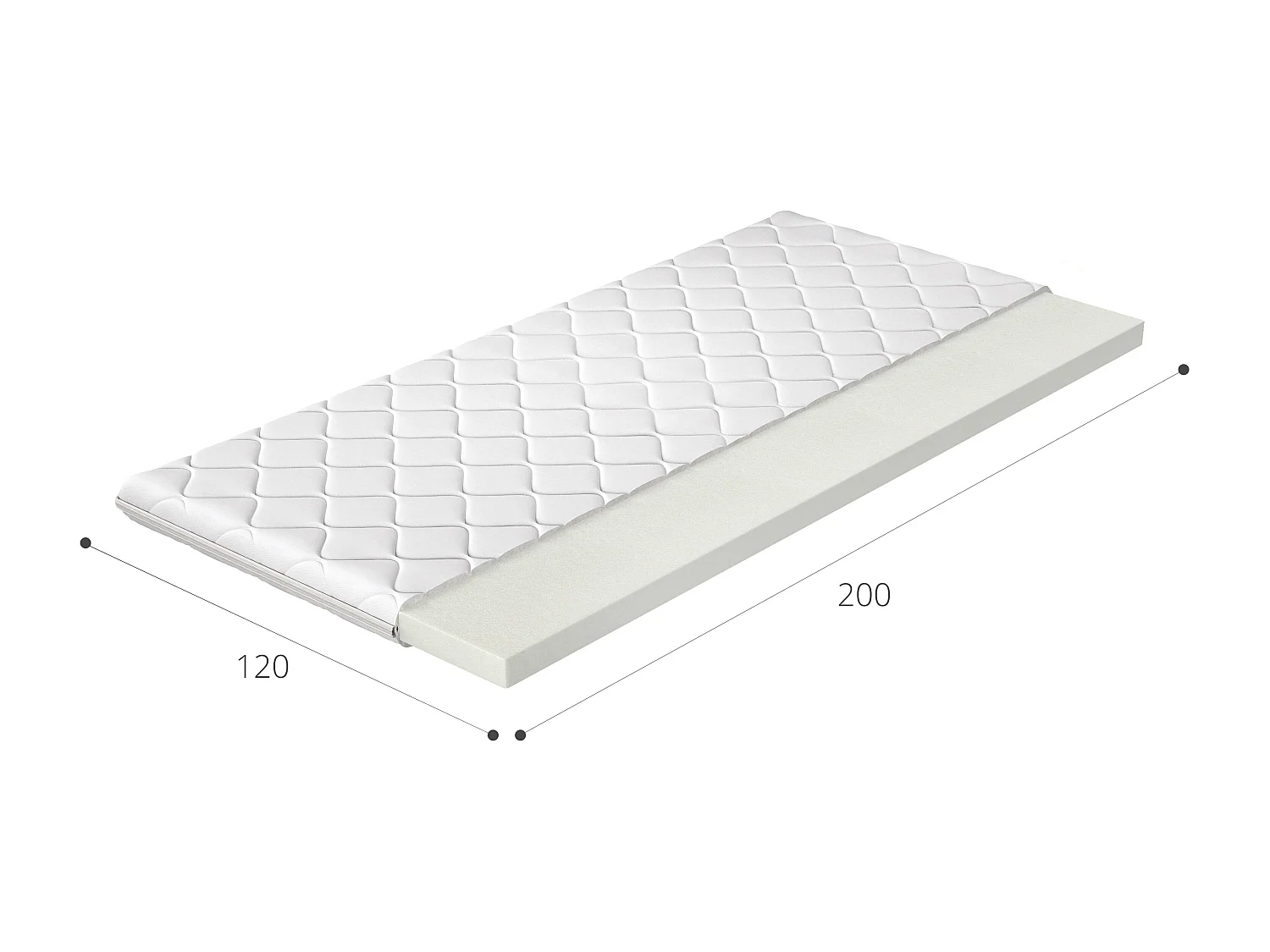 Surmatelas en mousse hypoallergénique Konfa - 4cm - 7 tailles-140x200