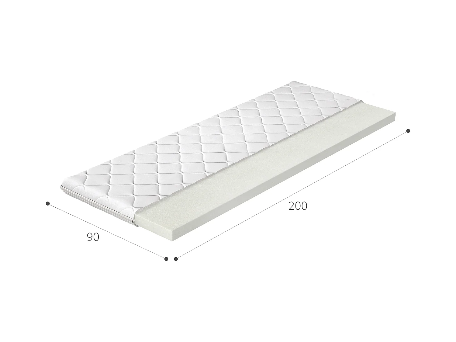 Konfa hypoallergene schuimmatrastopper - 4 cm - 7 maten-Slapen 120x200cm
