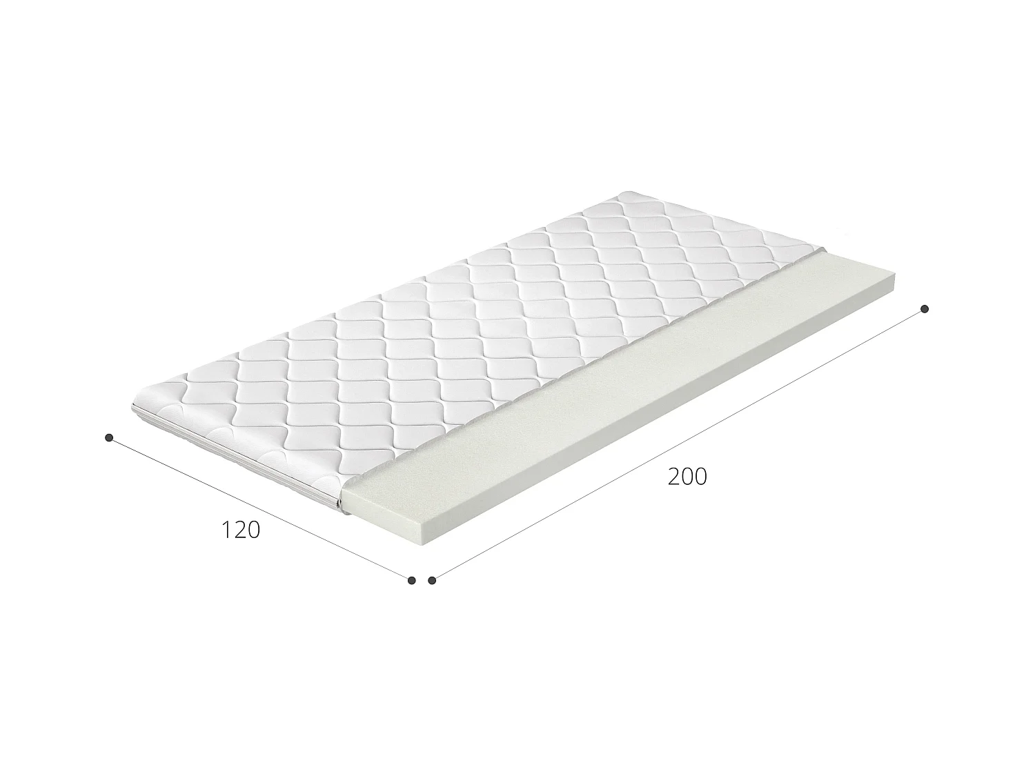 Konfa hypoallergene schuimmatrastopper - 4 cm - 7 maten-Slapen 120x200cm