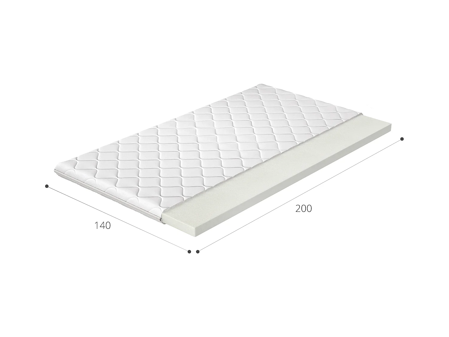 Konfa hypoallergene schuimmatrastopper - 4 cm - 7 maten-Slapen 120x200cm