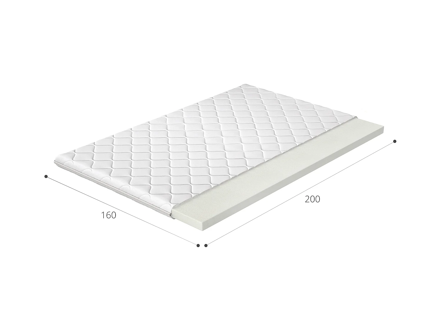 Konfa hypoallergene schuimmatrastopper - 4 cm - 7 maten-Slapen 120x200cm
