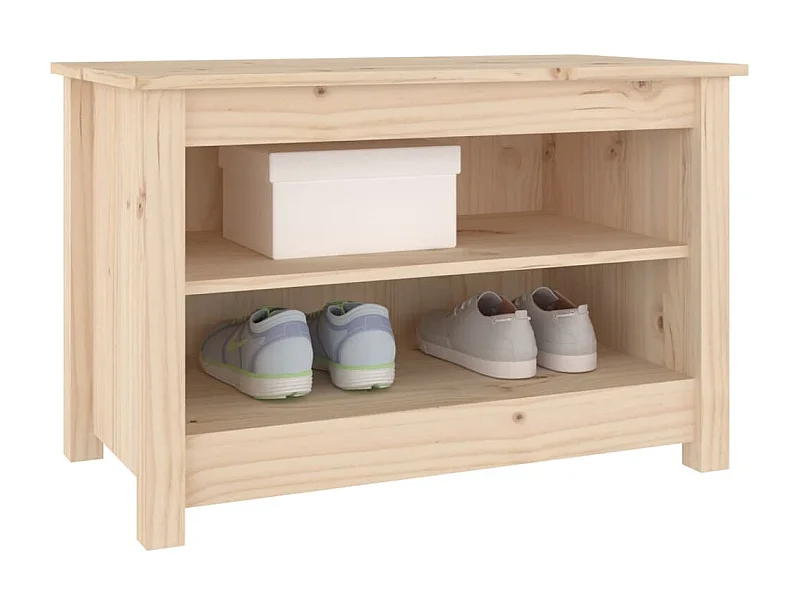 Banc à chaussures 70x38x45,5 Bois de pin massif