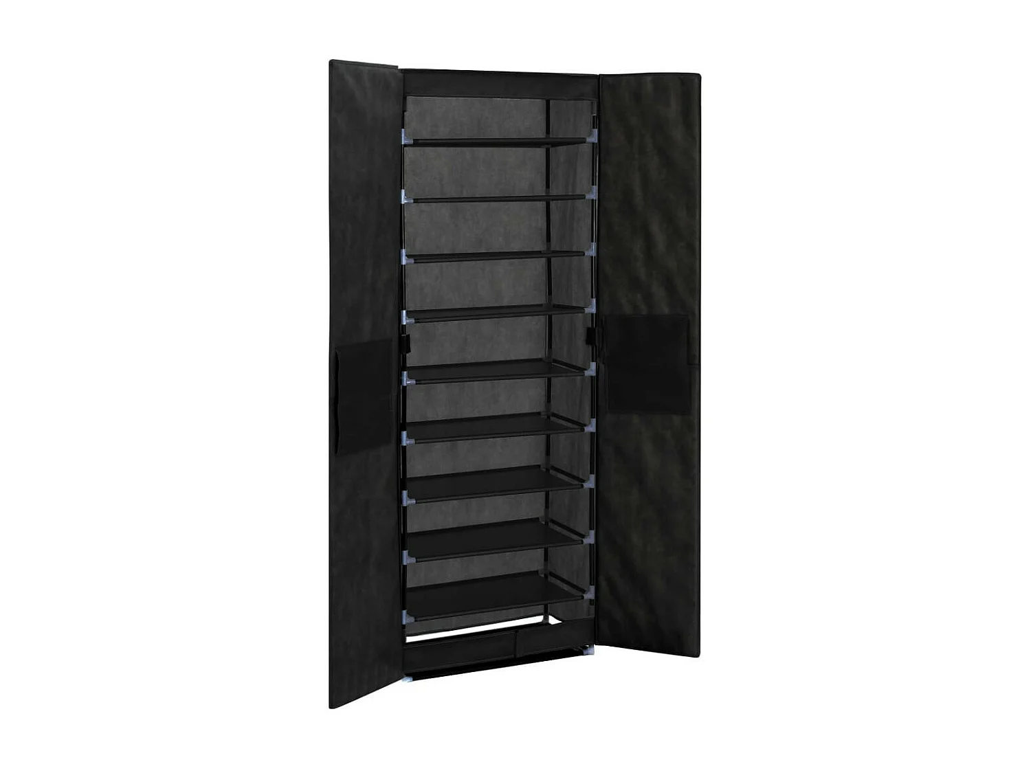 Armoire à chaussures Noir 60x30x166 Tissu