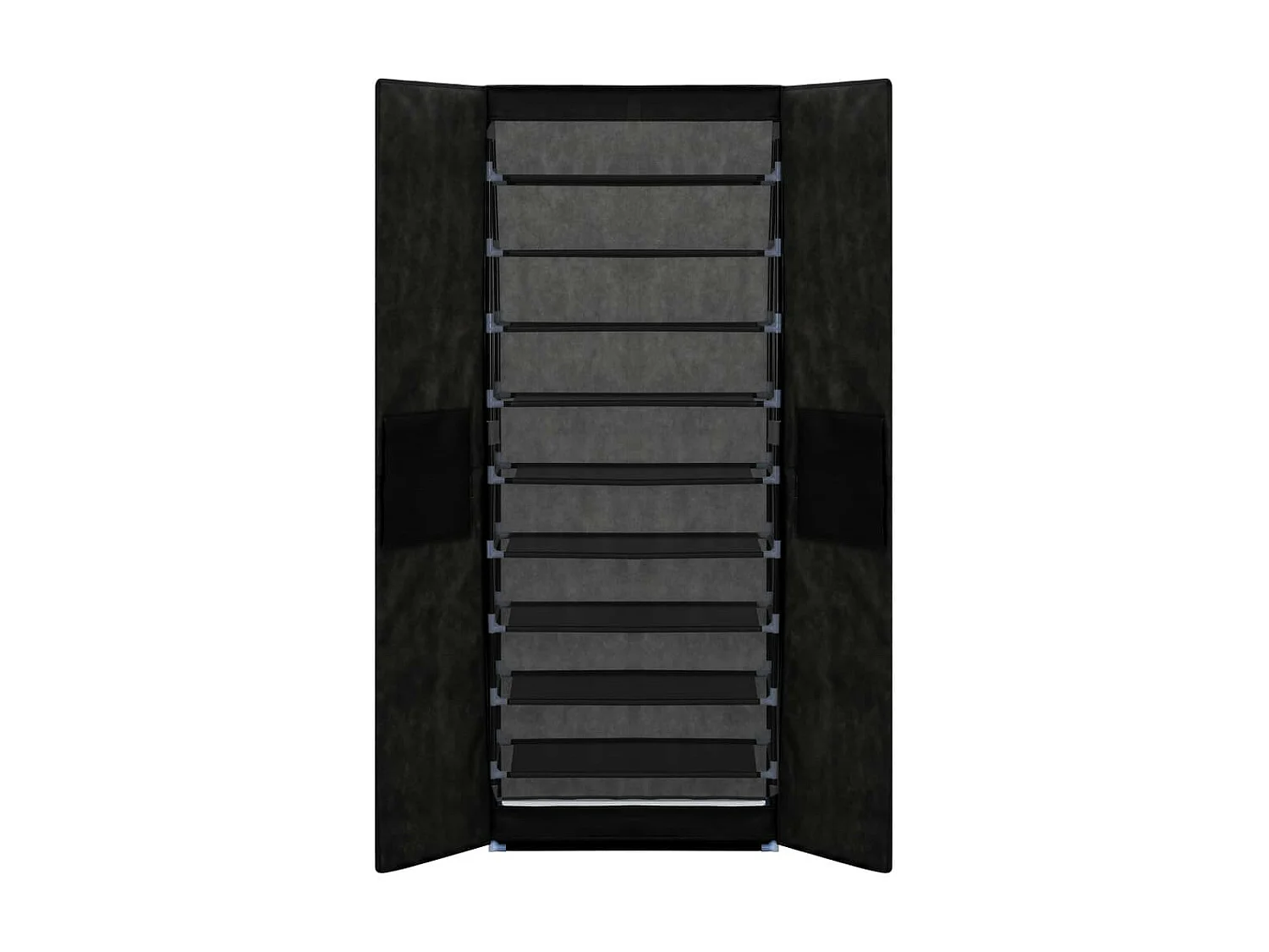 Armoire à chaussures Noir 60x30x166 Tissu