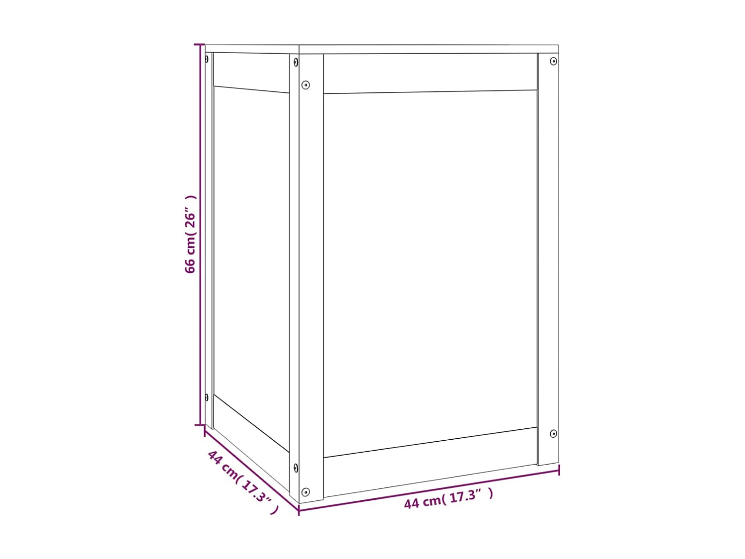 Boîte à linge Marron miel 44x44x66 Bois massif de pin