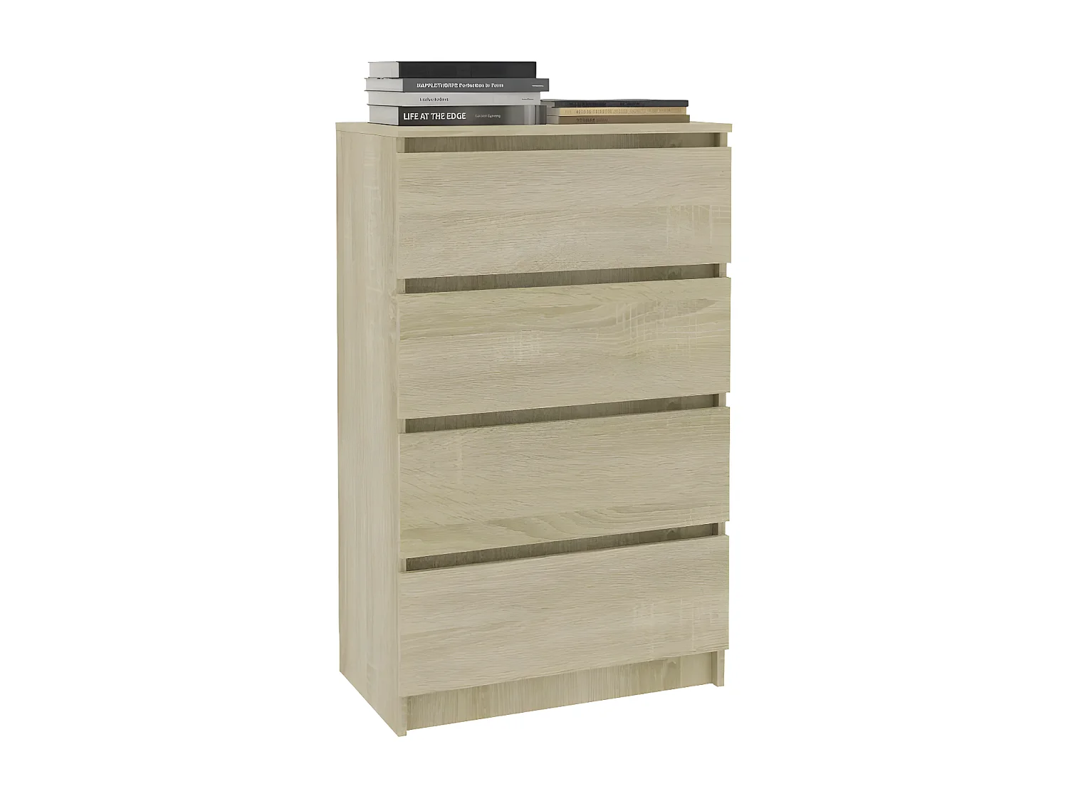 Commode haute 4 tiroirs chêne clair Agency