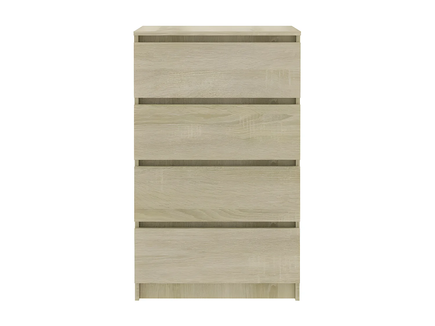 Commode haute 4 tiroirs chêne clair Agency