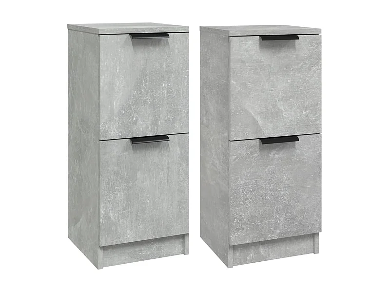 Buffets 2 pcs Gris béton 30x30x70 Bois d'ingénierie 2
