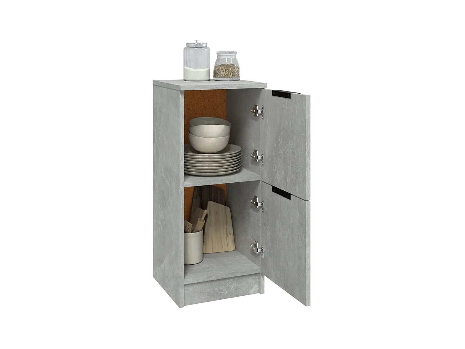 Buffets 2 pcs Gris béton 30x30x70 Bois d'ingénierie 2