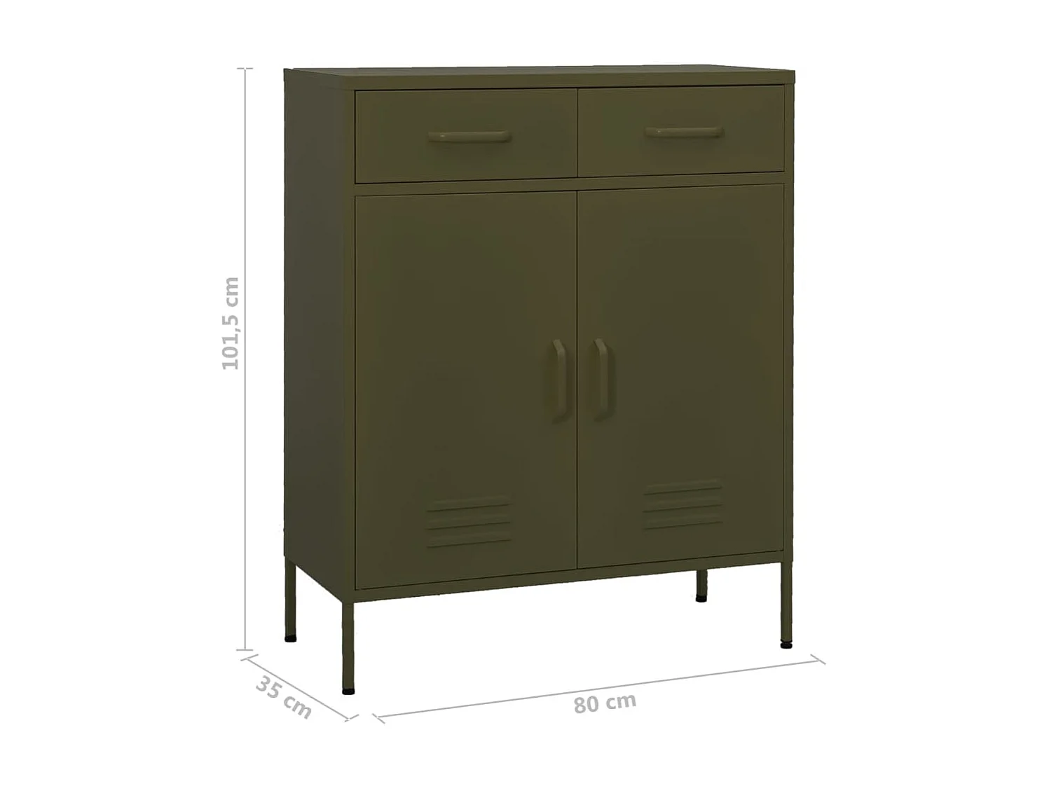 Armoire de rangement Vert olive 80x35x101,5 Acier
