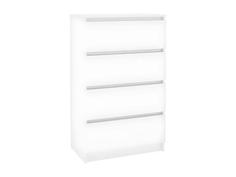 Commode haute 4 tiroirs bois blanc brillant Agency