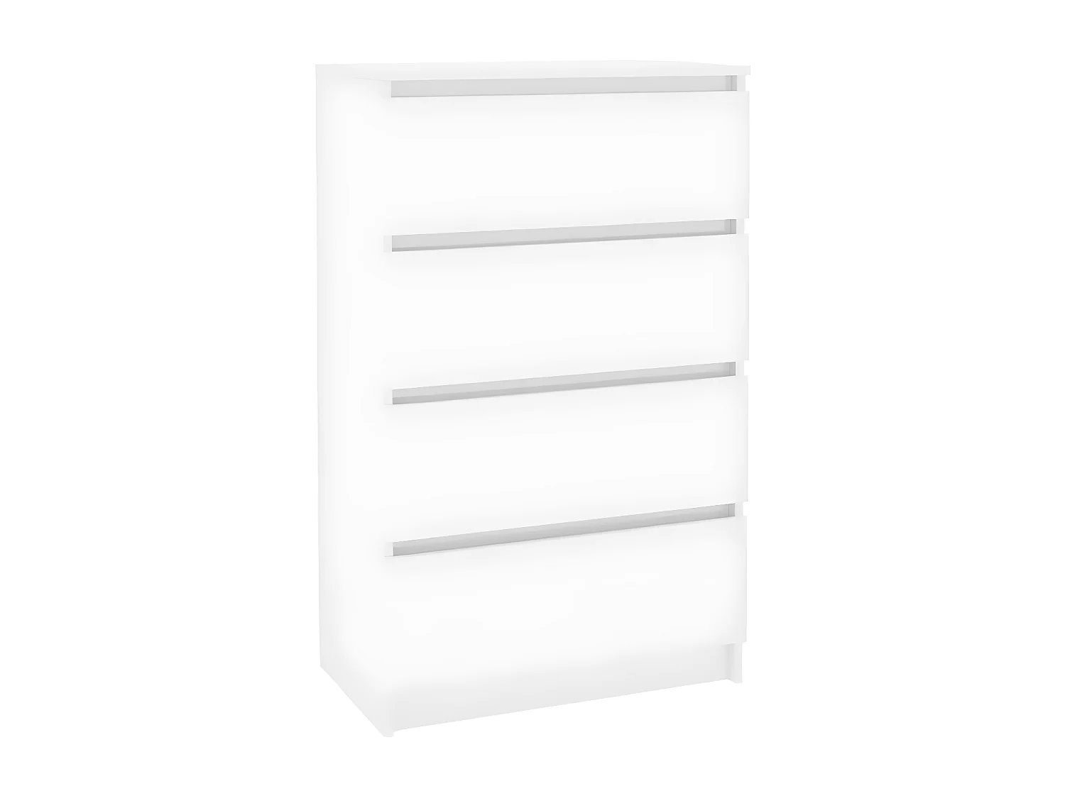 Commode haute 4 tiroirs bois blanc brillant Agency