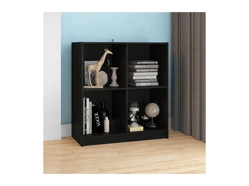 Buffet Noir 70x33x76 Bois de pin massif