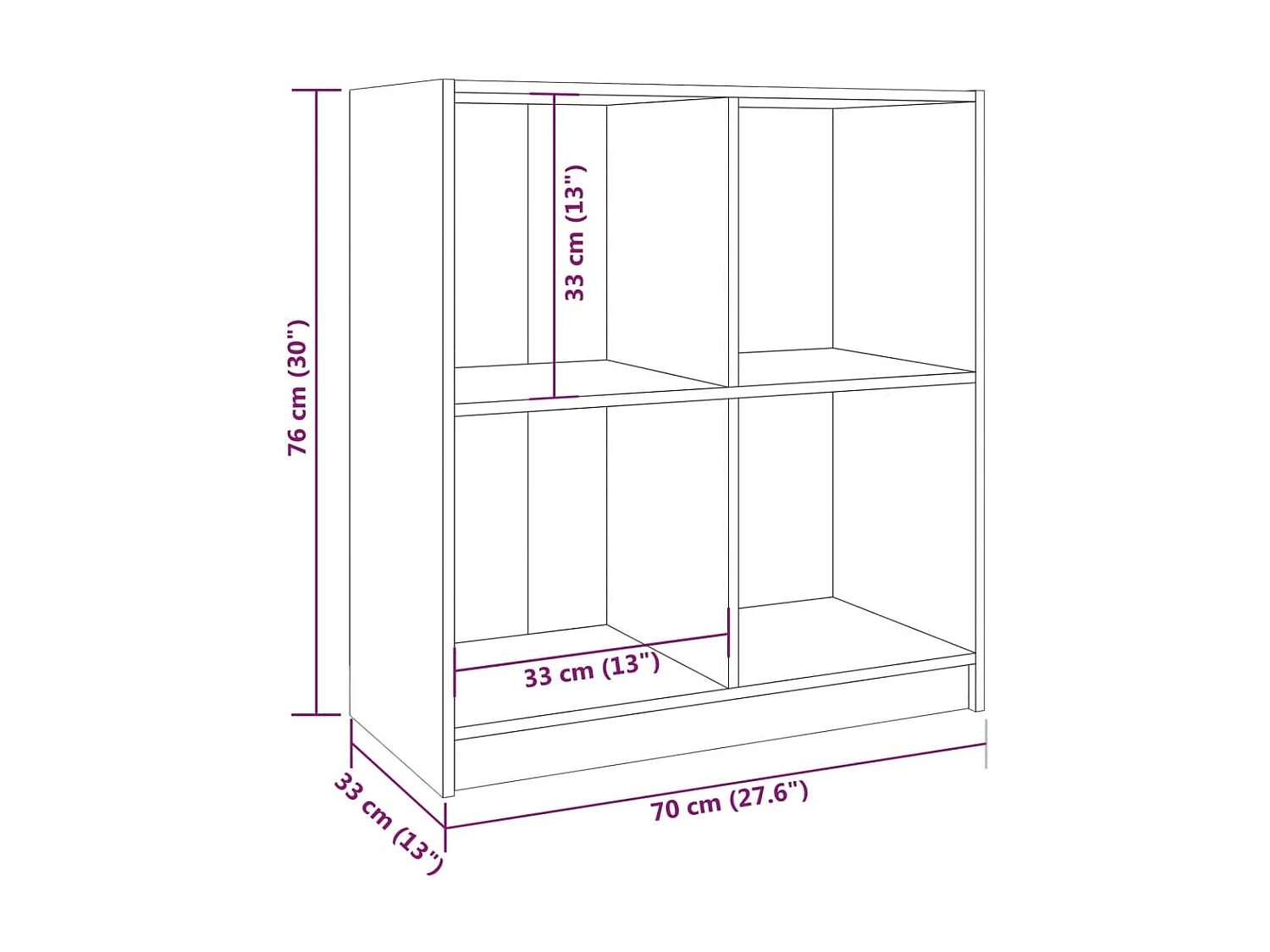 Buffet Noir 70x33x76 Bois de pin massif