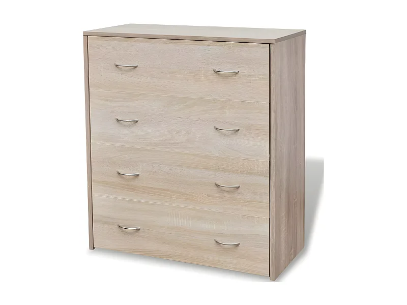Commode 4 tiroirs bois de chêne clair Jack