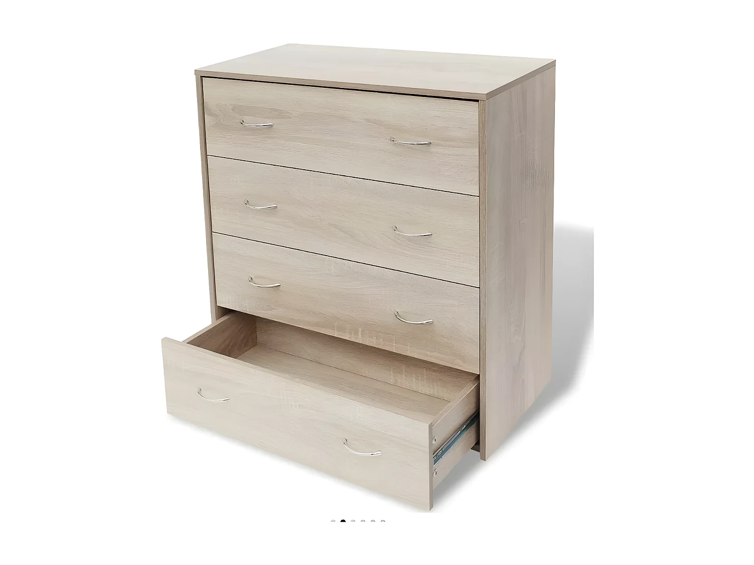 Commode 4 tiroirs bois de chêne clair Jack