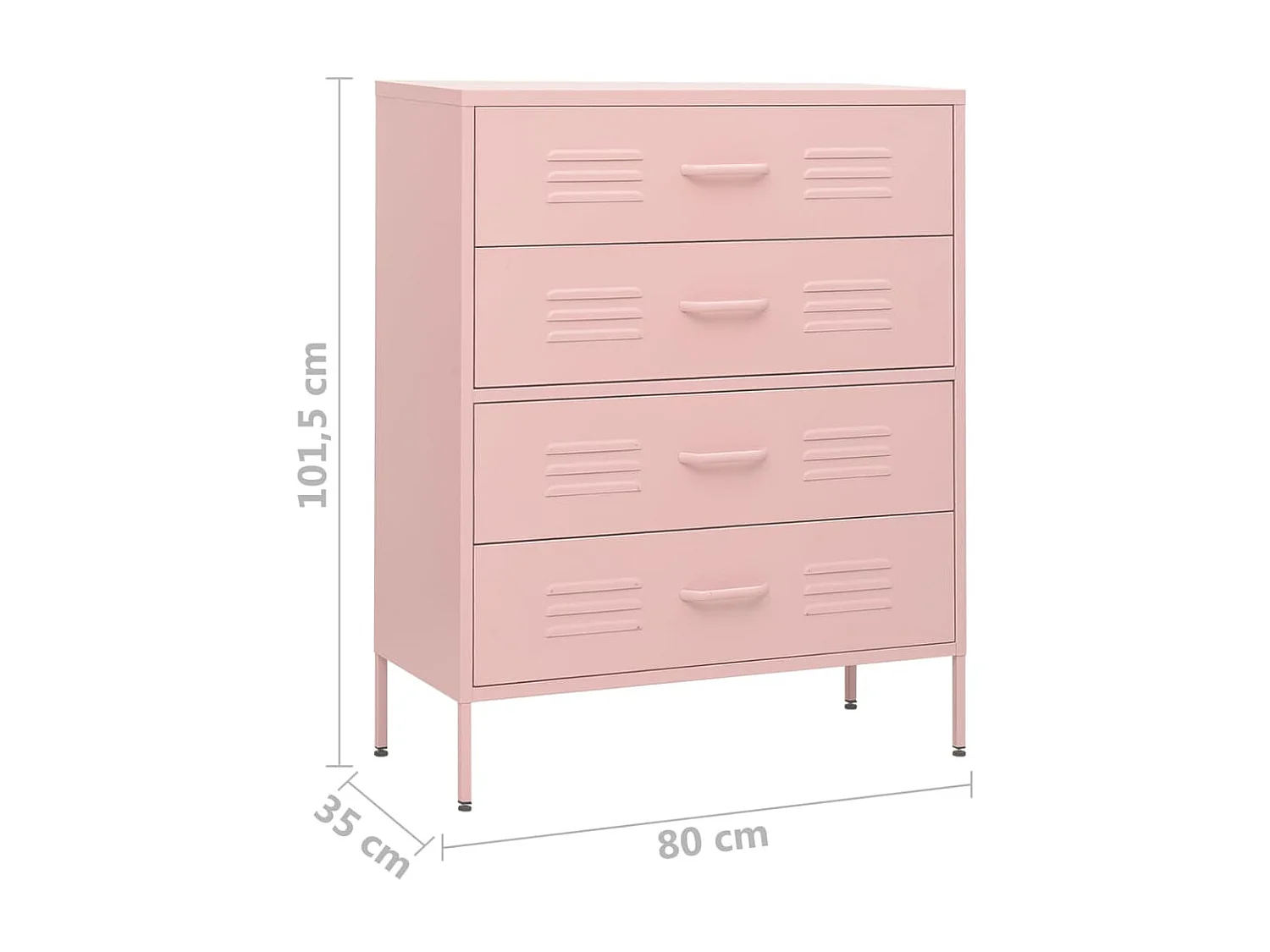 Commode Rose 80x35x101,5 Acier