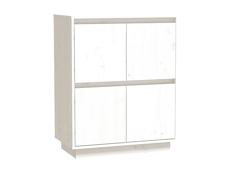 Buffet Blanc 60x34x75 Bois massif de pin 4