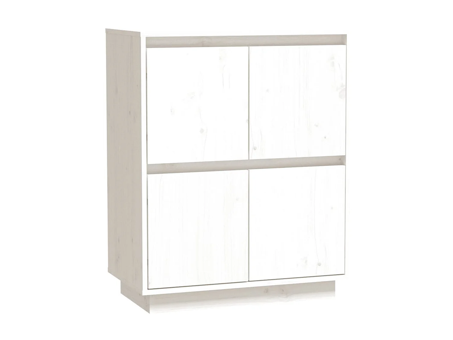 Buffet Blanc 60x34x75 Bois massif de pin 4