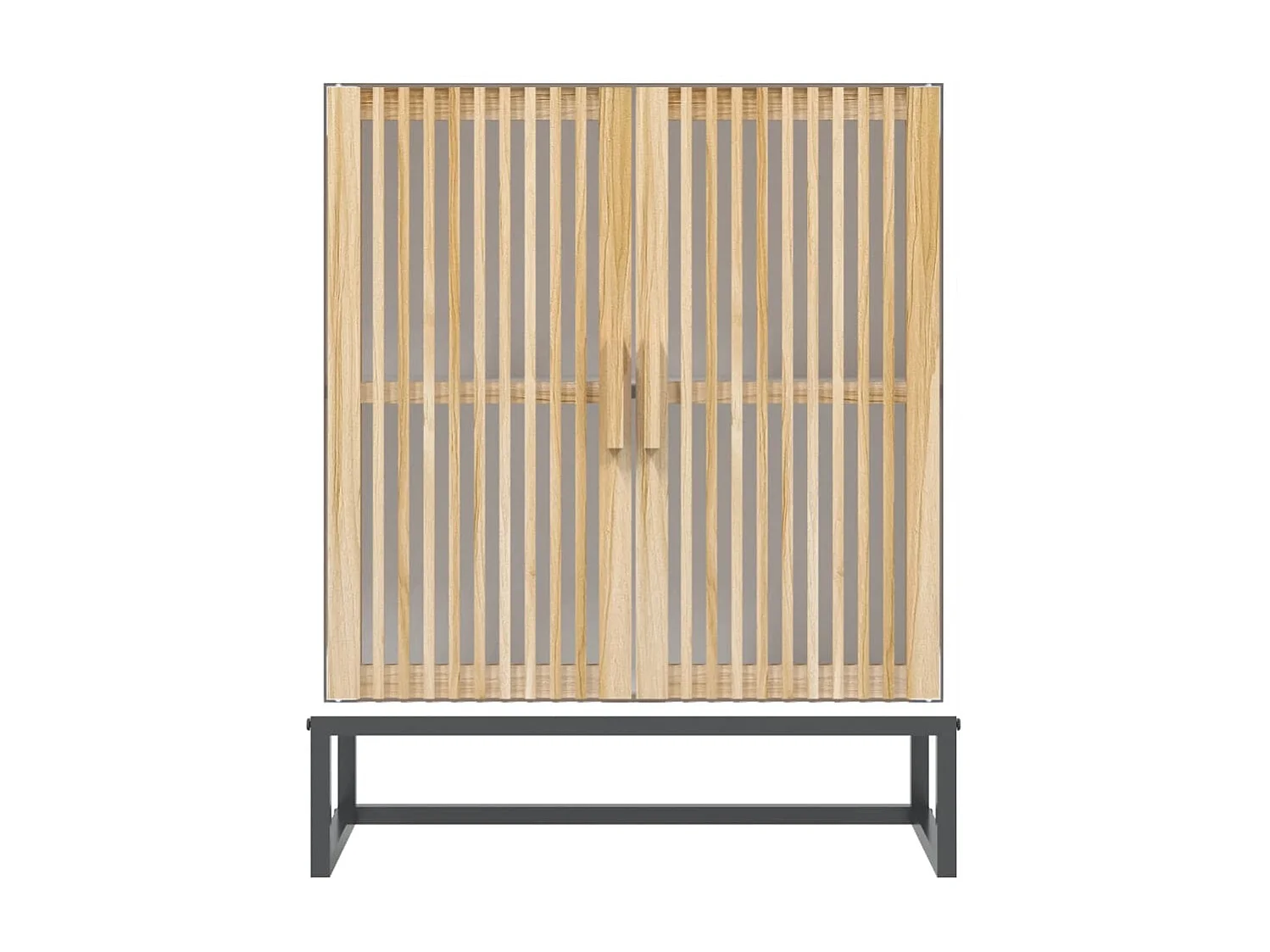 Commode naturel et blanc 60x30x75 bois d'ingénierie