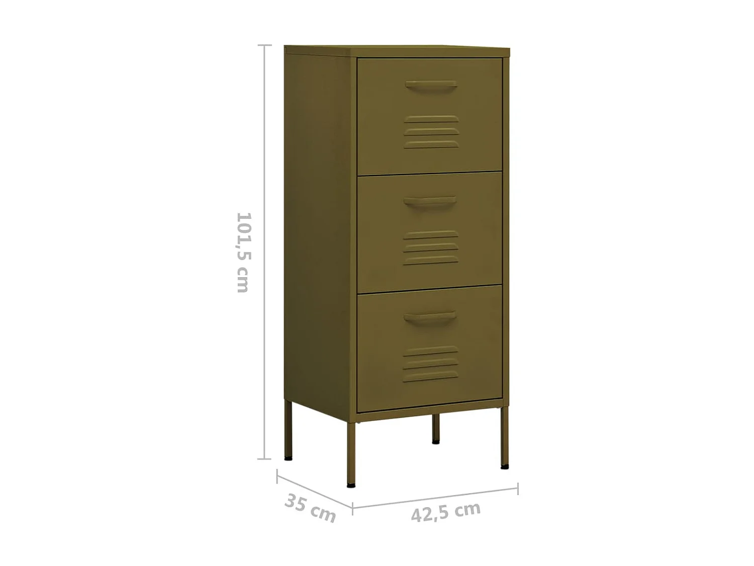 Armoire de rangement Vert olive 42,5x35x101,5 Acier