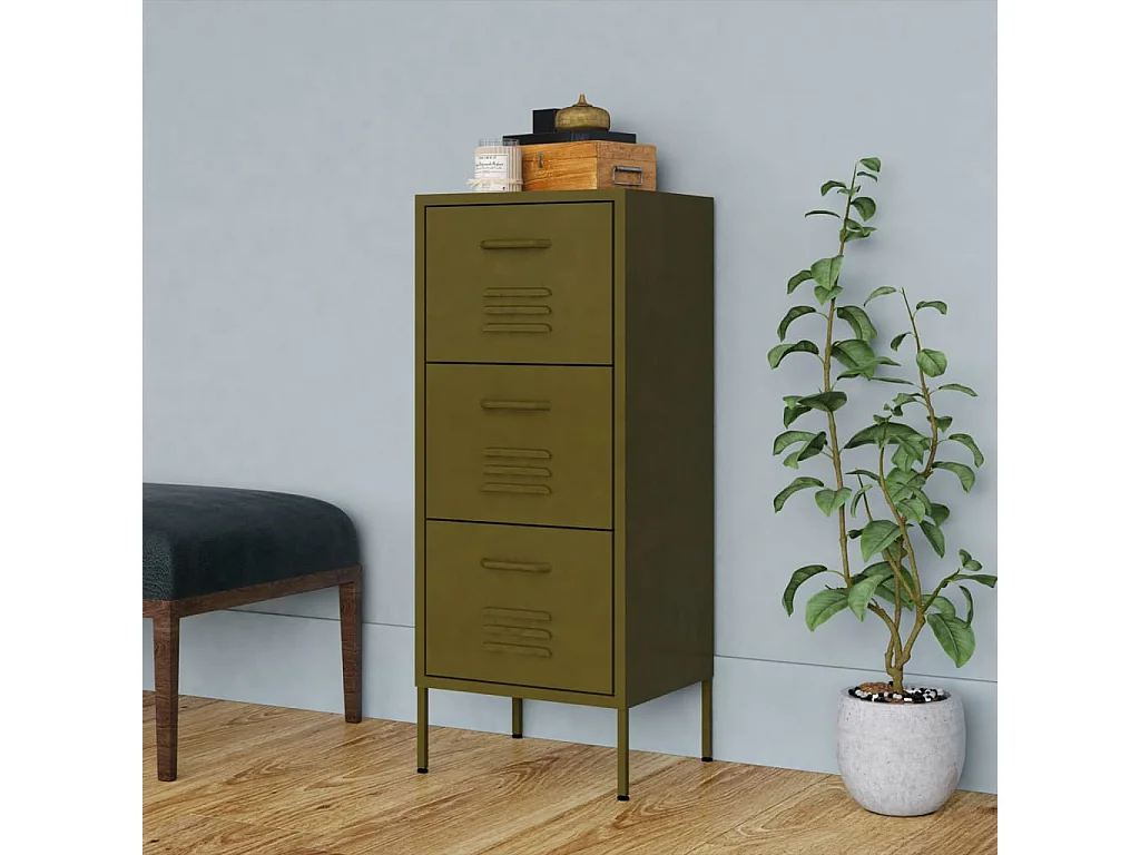 Armoire de rangement Vert olive 42,5x35x101,5 Acier