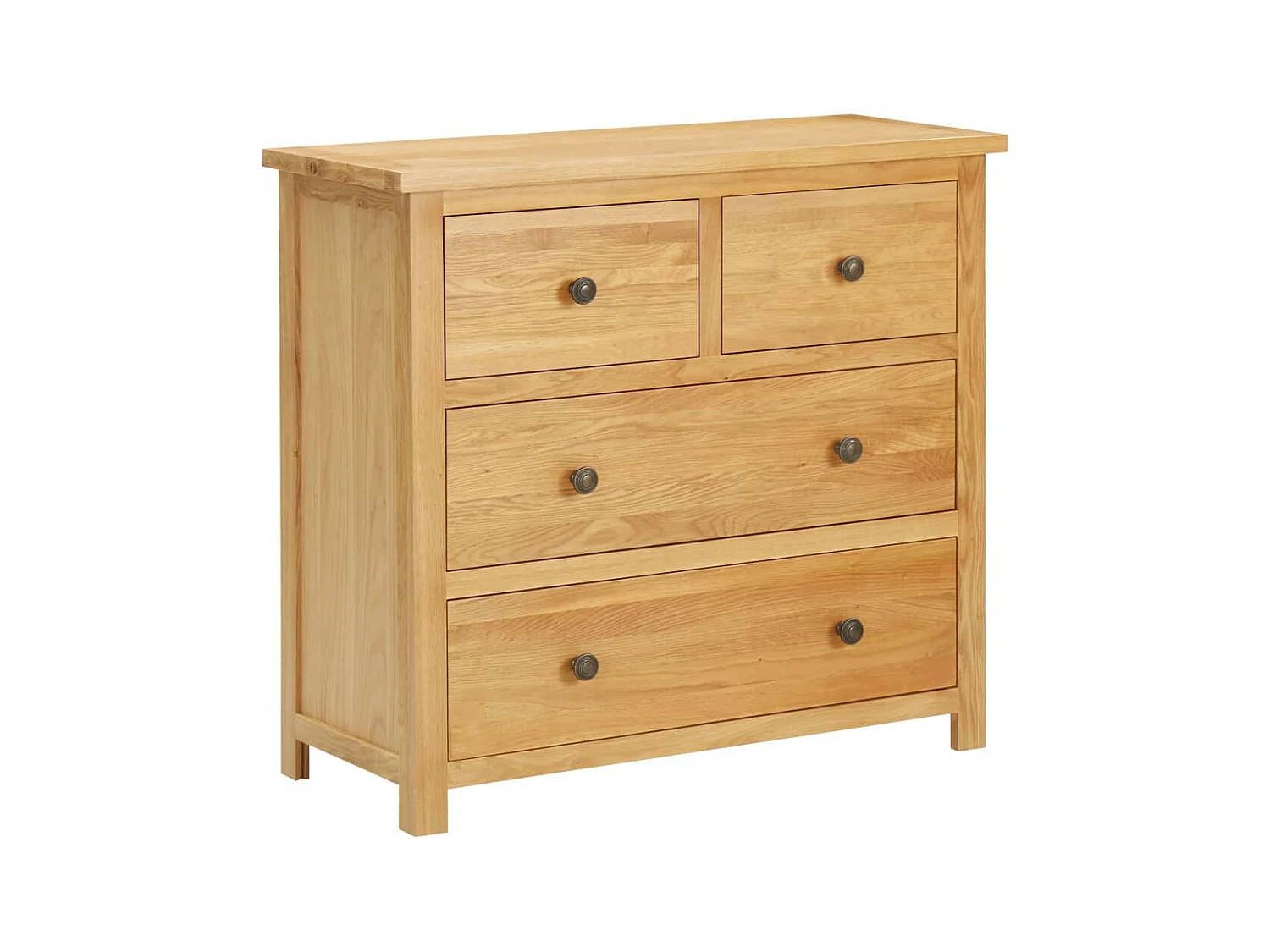 Ladekast 80x33,5x75 cm massief eikenhout