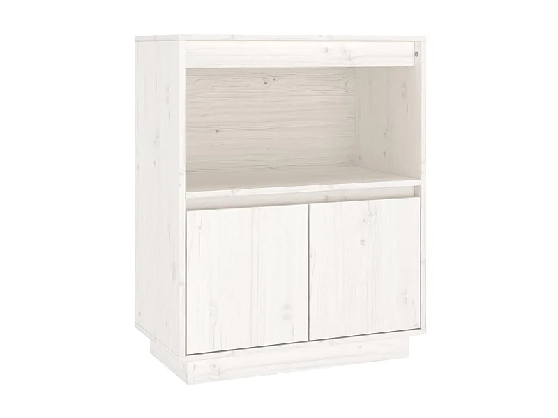 Buffet Blanc 60x34x75 Bois massif de pin 2