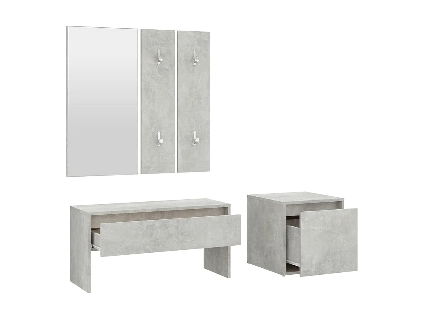 Ensemble de meubles de couloir Gris béton Bois d'ingénierie 2