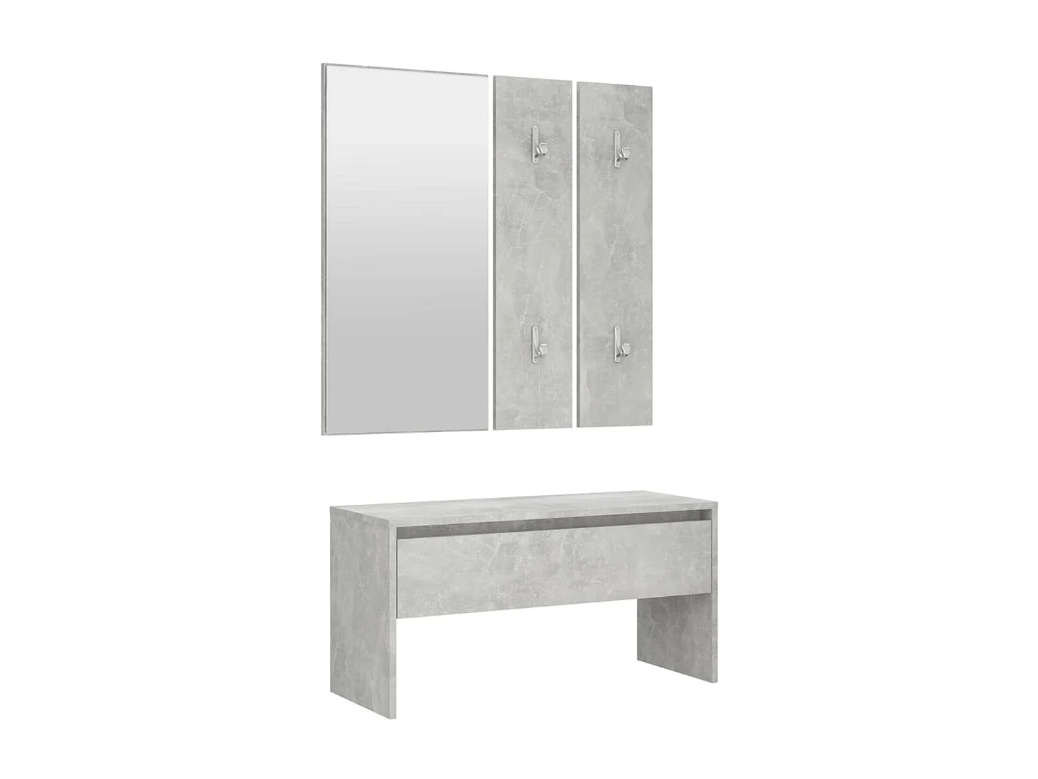 Ensemble de meubles de couloir Gris béton Bois d'ingénierie 2