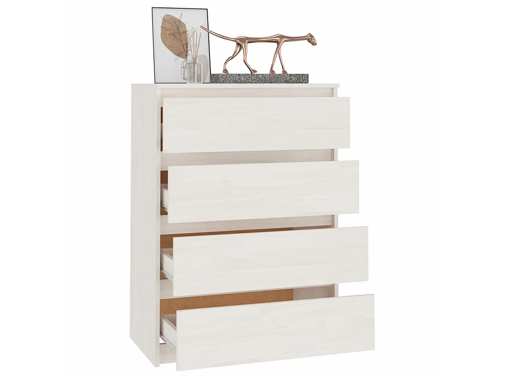 Armoire d'appoint Blanc 60x36x84 Bois de pin massif