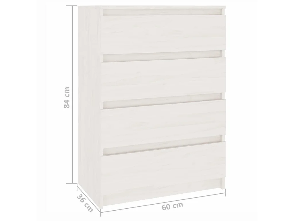 Armoire d'appoint Blanc 60x36x84 Bois de pin massif