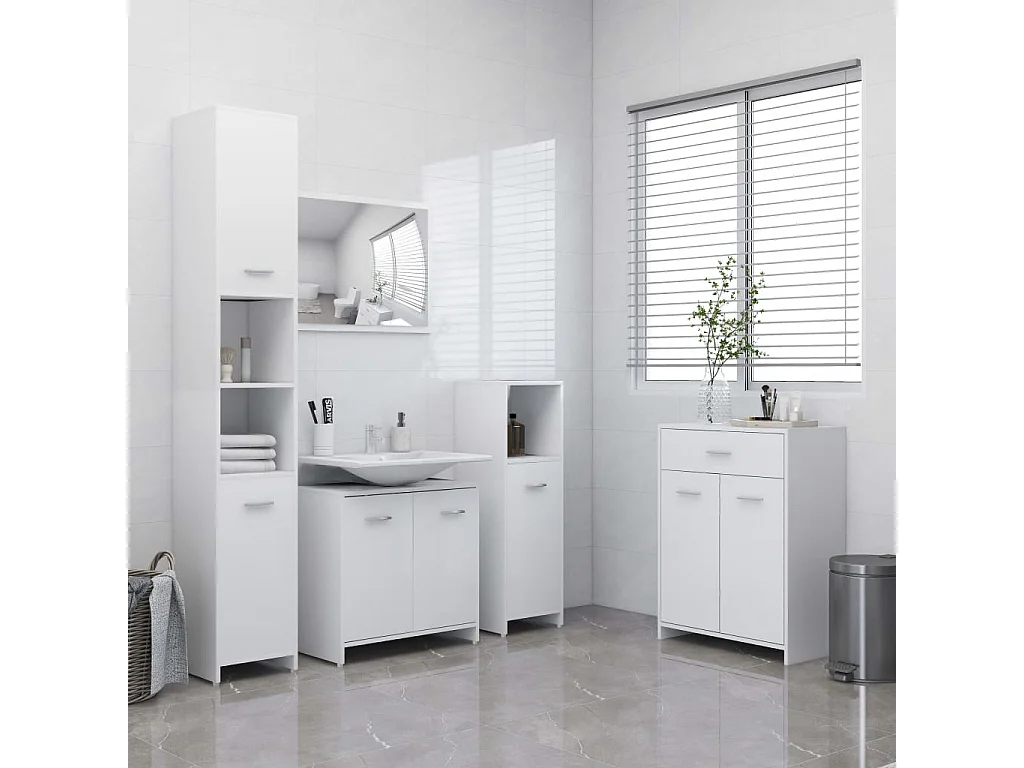 Meuble de rangement Blanc 60x33x80