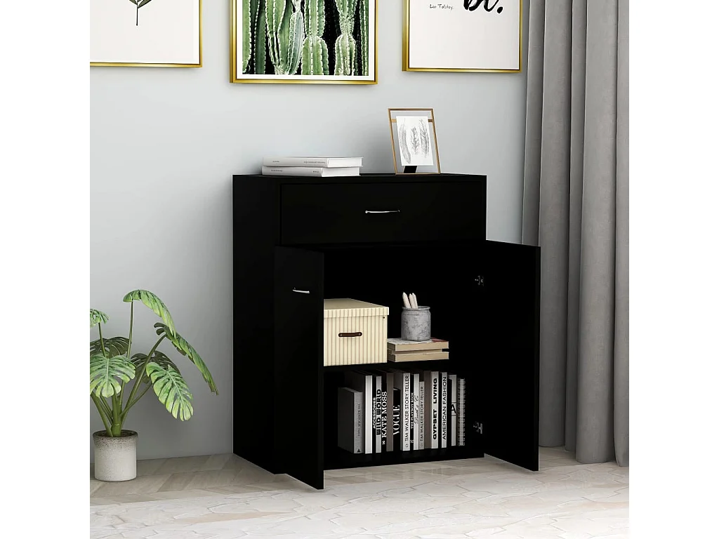 Commode Noir 60x30x75 Boka