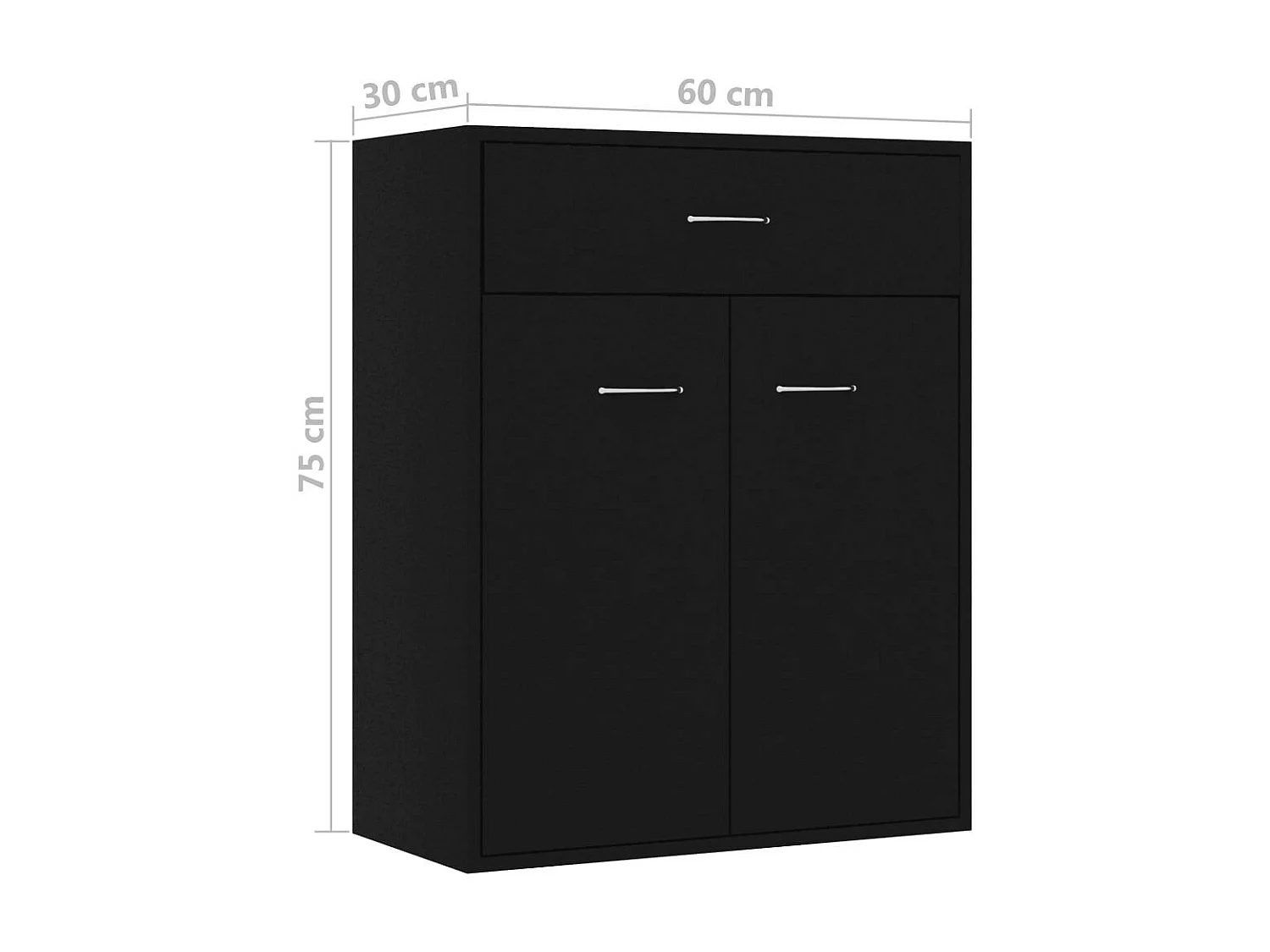 Commode Noir 60x30x75 Boka