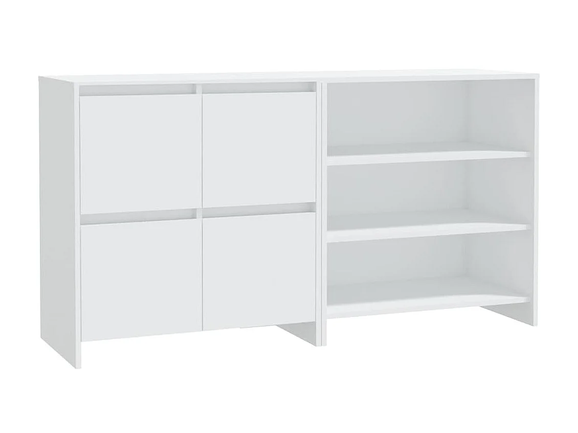 Buffets 2 pcs Blanc Bois d'ingénierie