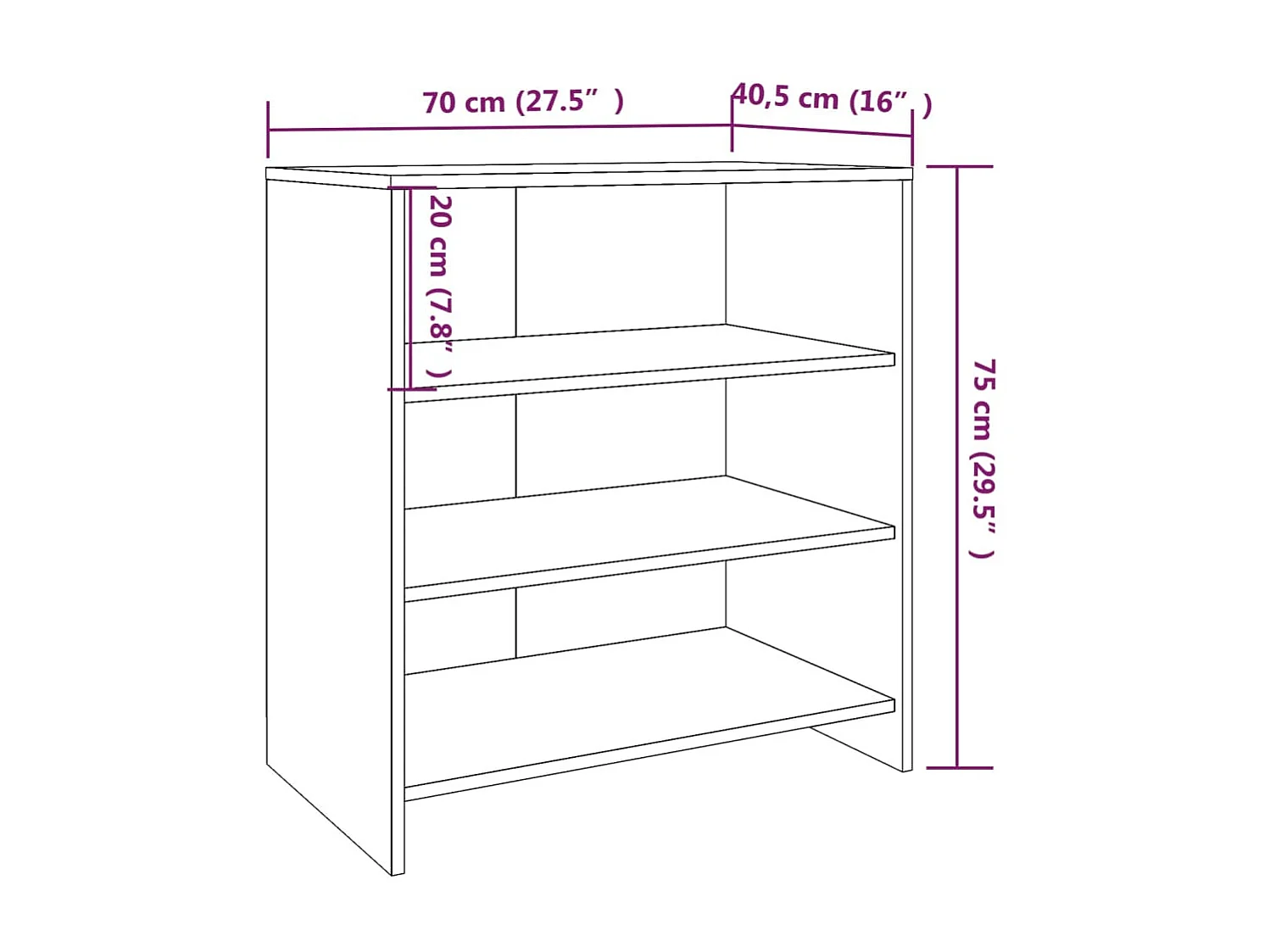 Buffets 2 pcs Blanc Bois d'ingénierie