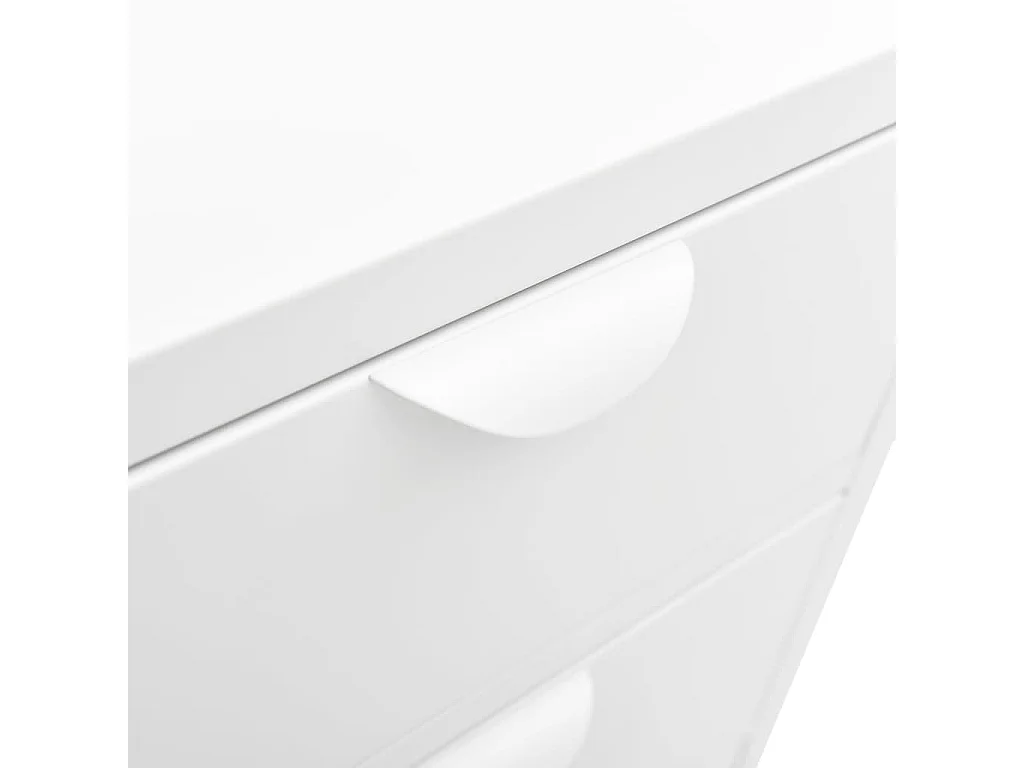 Buffet Blanc 75x35x70 Acier et verre trempé