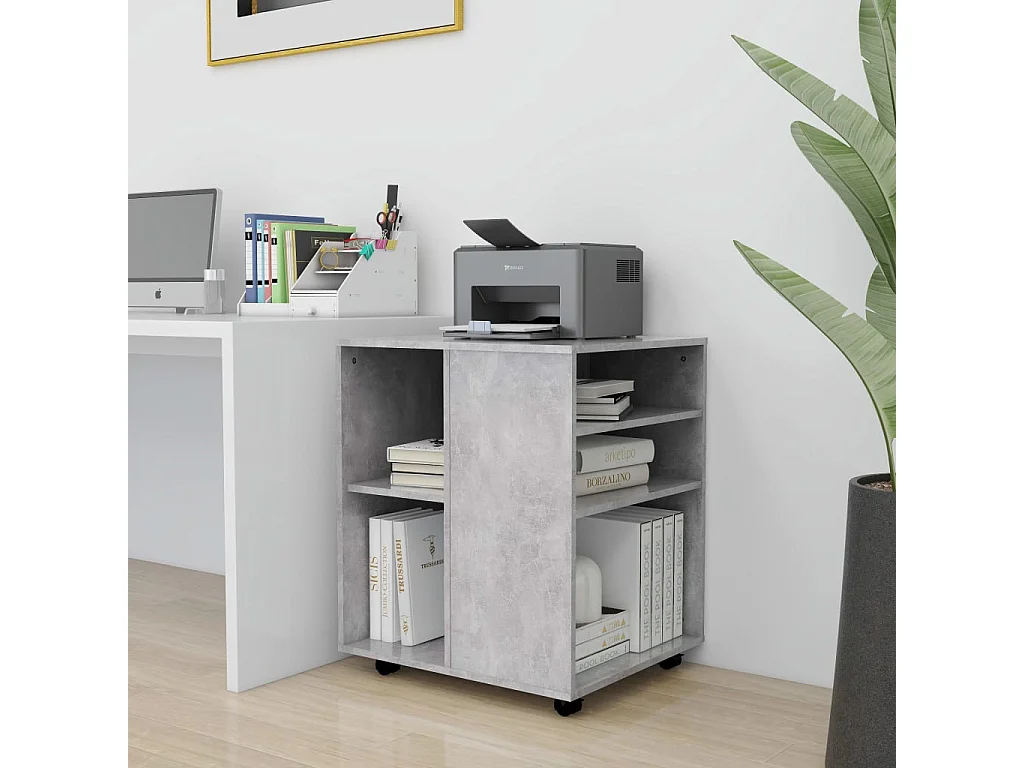 Armoire à roulettes Gris béton 60x53x72