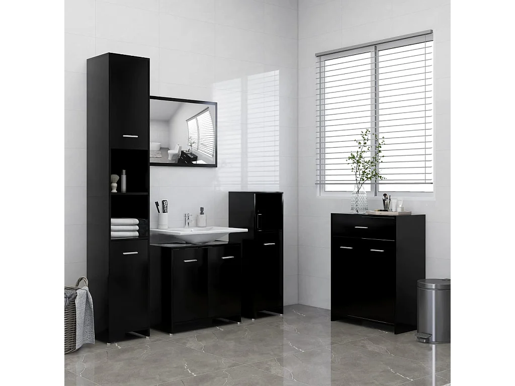 Armoire de salle de bain Noir 60x33x80