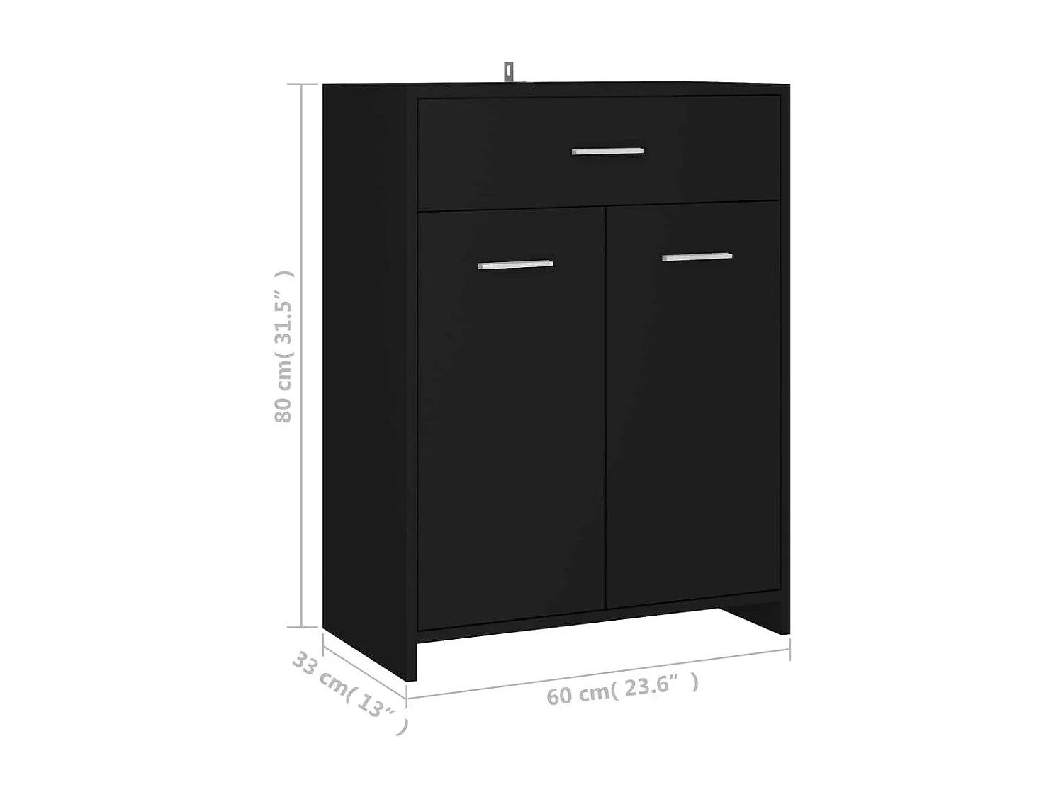 Armoire de salle de bain Noir 60x33x80